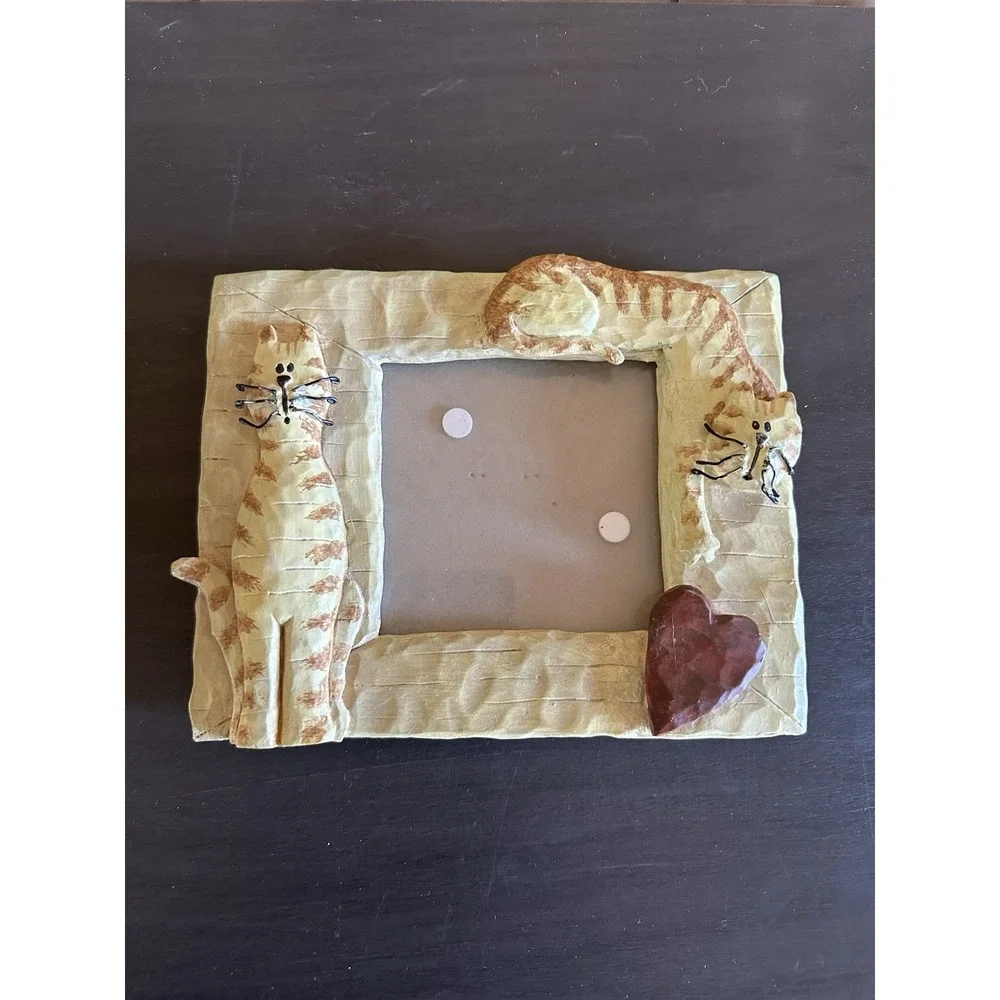 Connoisseur 4x4 Kitty Cat Lover Photo Picture Frame 3D Ornate Gift Orange Tabby